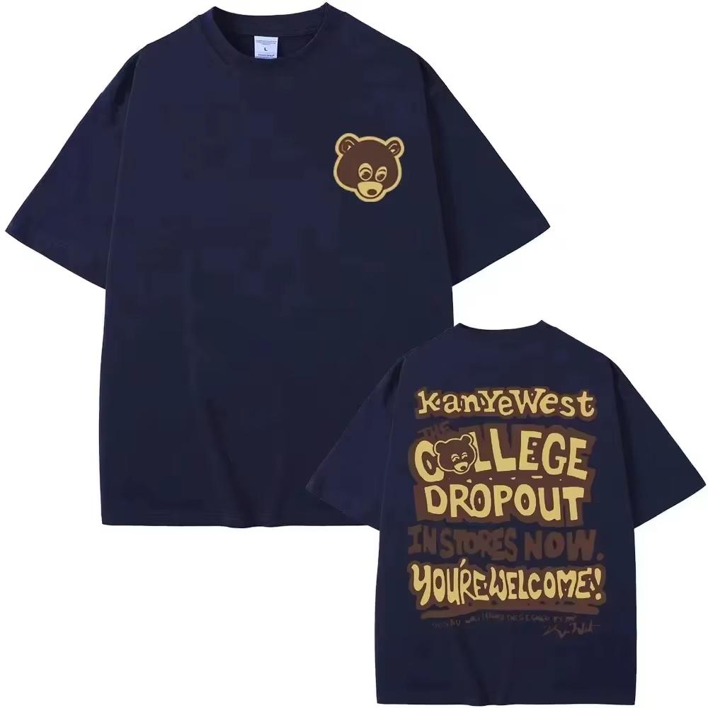 Kanye West The College Dropout Print Unisex Vintage Hip Hop Rap Casual Streetwear Women And Men T-shirt