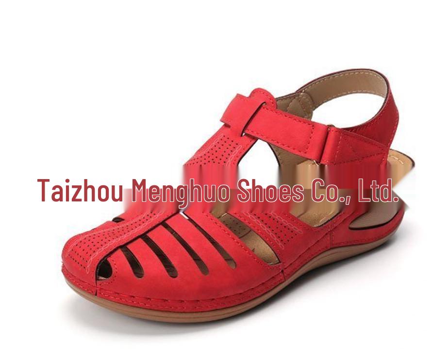 Women's 2020 Wedge Sandals - European & American Style, Casual, Large Size, Solid Color Stitching