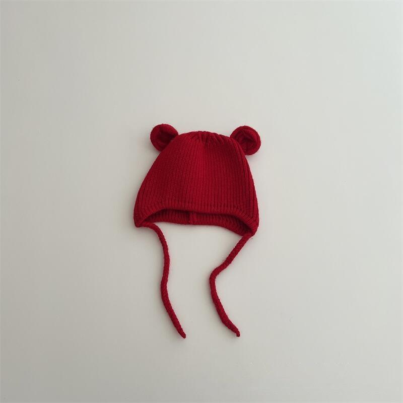 Children's knitted hat super cute small ears warm ear protection hat autumn and winter boys and girls baby versatile wool hat