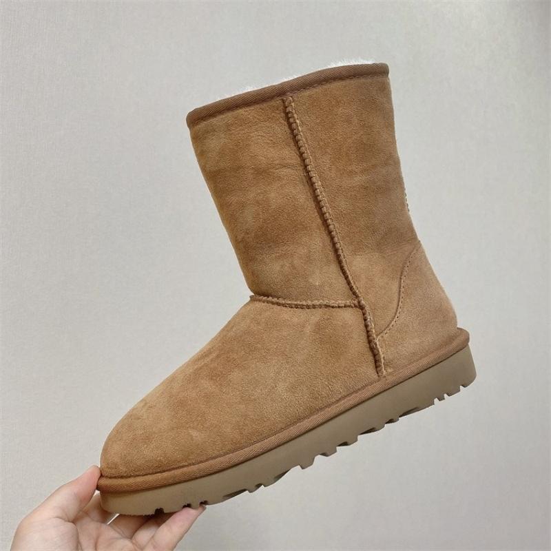 Winter Women Men Real Sheepskin Snow Boots Classic Natural Fur Wool Lined Short Ankle Boots  2026 New Design Warm Non-slip Shoes
