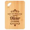 Planche À Découper - PLANETEE - Meilleur Quand Olivier Cuisine - Bambou 30x20x1 Cm - Trou 24 Mm - Lavage À La Main