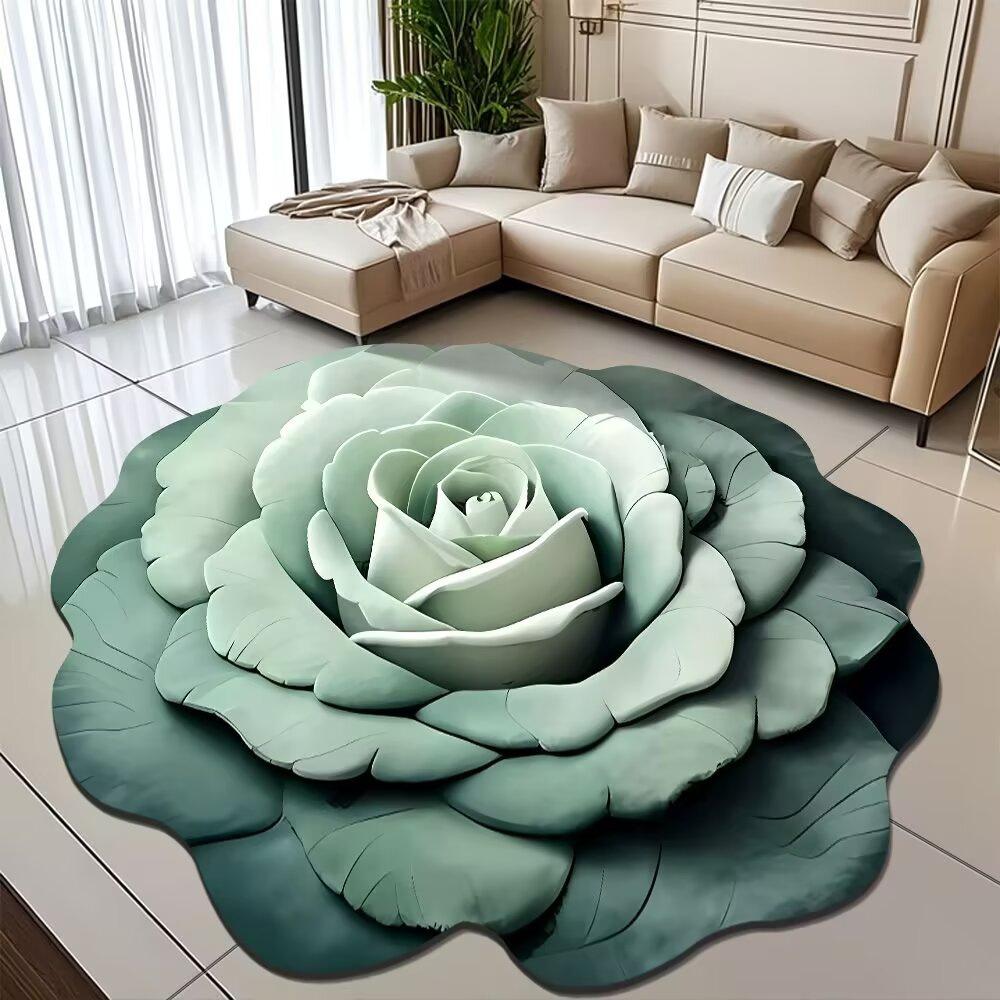 Peony Flower Floor Mat Home Living Room Carpet Stain Resistant Easy Care Bath Mat Absorbent Door Mat For Kitchen Bathroom Entryway
