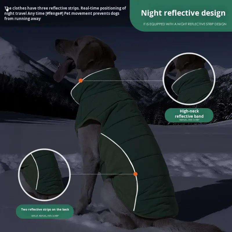 Large Dogs Winter Hoodie Thickened Waterproof Windproof Solid Casual XXL Cotton Eco-friendly Christmas Clothes Winter Jacket