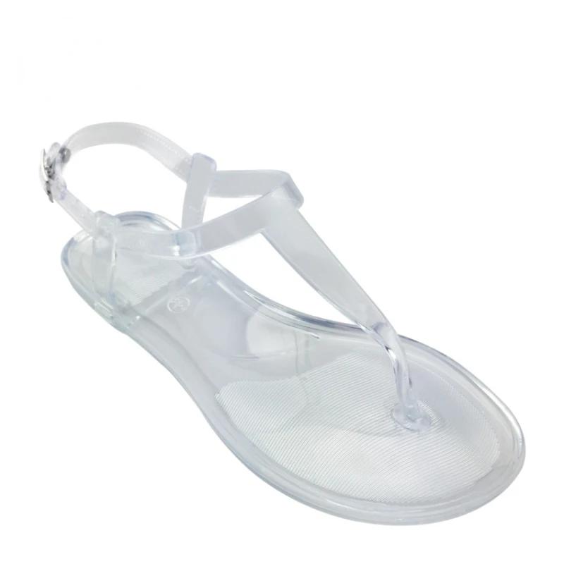 Fashion Summer Women's Jelly Sandals PVC Flat Bottom Outdoor Beach Casual Crystal Sandals Women Sandalias  Womenshoes Zapatos De Mujer