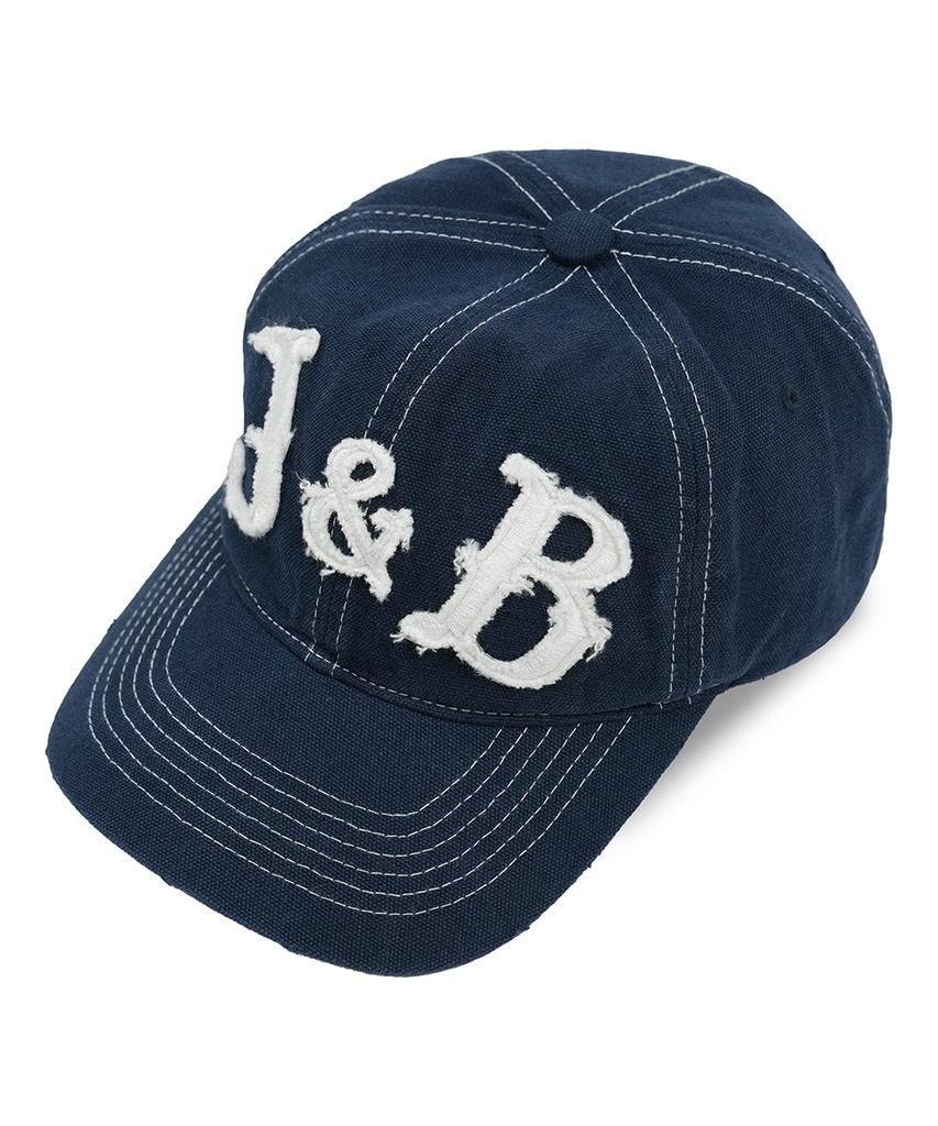 Jaejeuaenba 6P Distressed Applique J&B Cap (Vintage Navy)