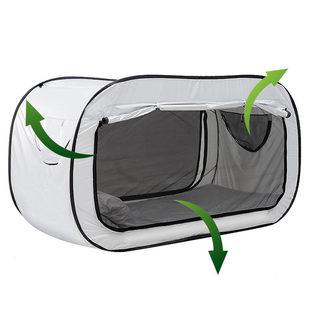 Innenbettzelt, Pop-Up Bettzelt, Polyester, Lichtblockierend, Praktisch, Faltbar (Weiß)