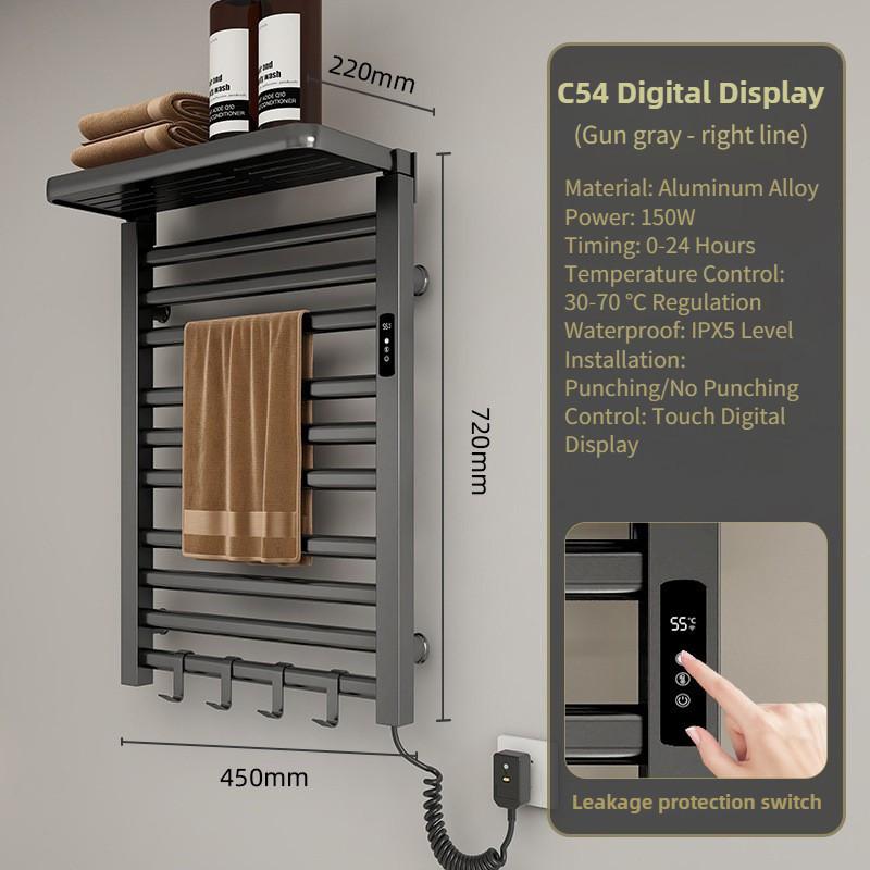 Household Intelligent Constant Temperature Drying Bathroom Towel Bar Touch Control Storage Rack Electric Towel Rack