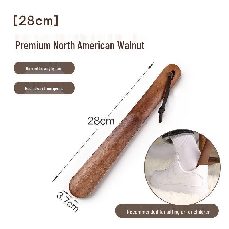 Long-Handle Walnut Wood Shoehorn