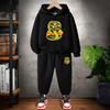 Children's Hoodie+Pants Black Children Cobra Stamp Coat Boys Girls Hoodie Tops Leisure Sweatshirt Toddler 3-12 Year Clothing