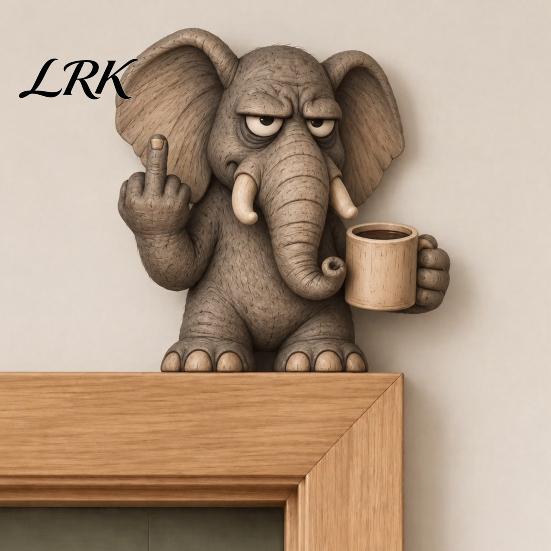 Holiday Door Frame Sign Middle Finger Animal Corner Sign, Funny Wooden Durable Wood Ornaments Decoration, Wall Hanging Ornament for Festive