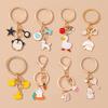 Cute Enamel Dog Penguin Duck Keychain Animal Rabbit Key Ring for Women Girls Handbag Pendants DIY Jewelry Accessories