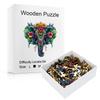 Elephant With Flowers Wooden Puzzle Irregular Small Animal Pieces Flat Wooden Puzzle