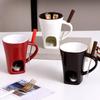Set Mini Cană pentru Fondue cu Ciocolată cu Furculiță și Lumânare Vase pentru Fondue Brânză Înghețată Kit Aparat Fondue Cană pentru Topit Unt Încălzitor Mic