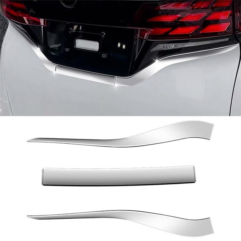 For Toyota Alphard Vellfire 40 Series  2024 Car Rear License Plate Strip Cover Decorative Trim Accessories