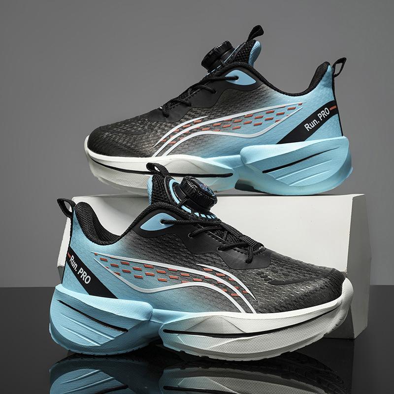 Factory children's lightweight running shoes comfortable and breathable spring and autumn rotating buckle non-slip outdoor men's and women's sports 