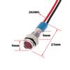 CESFONJER 5pcs 6mm 1/4" LED Metal Indicator Light Waterproof Signal Lamp Pilot Dash Directional Car Truck Boat Wire (Red)