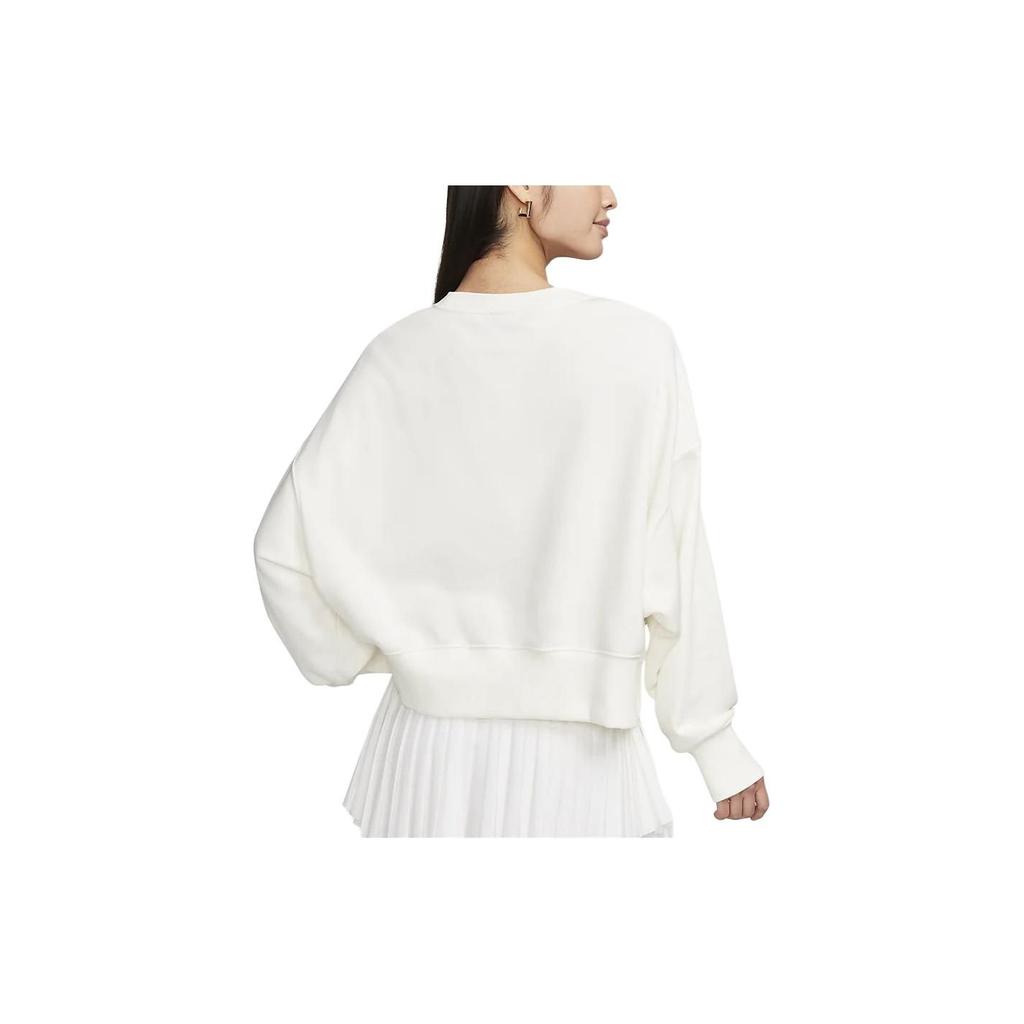 Nike Sportswear Phoenix Fleece Solid Color Crewneck Casual Long Sleeve Sweatshirt Women Sweatshirt Sail FZ6810-133