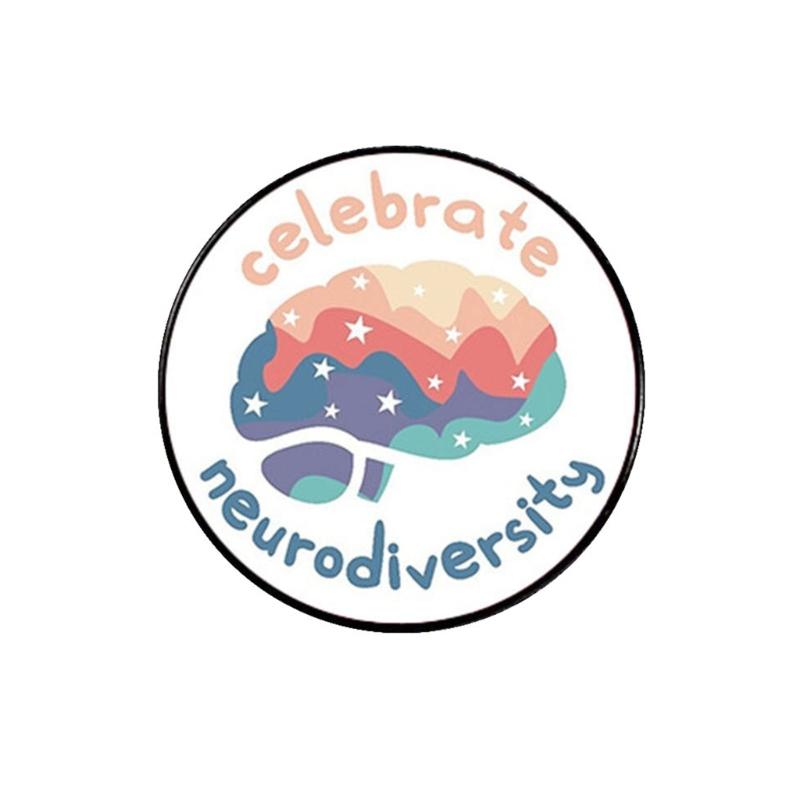 Actually Autistic Enamel Pin Brooch Autistic Symbol Round Metal Lapel Pin Badge for Clothes Backpack Bag Decoration