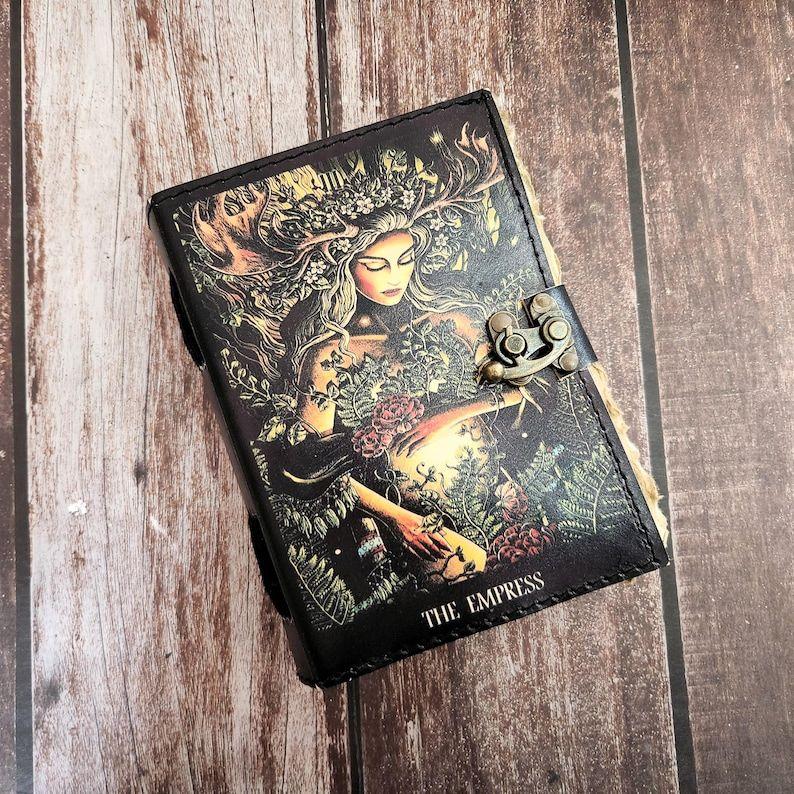 THE Empress Printed Leather Journal, Handmade Dairy, Leather Sketchbook, Wedding Gift, Leather Dairy, Dream Journal, Personalized Gift.