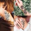19 Sheets 3D Sexy Flower Temporary Tattoos For Women Neck Arm Black Fake Tattoo Sticker Waterproof Small Sketch Tatoo Decoration
