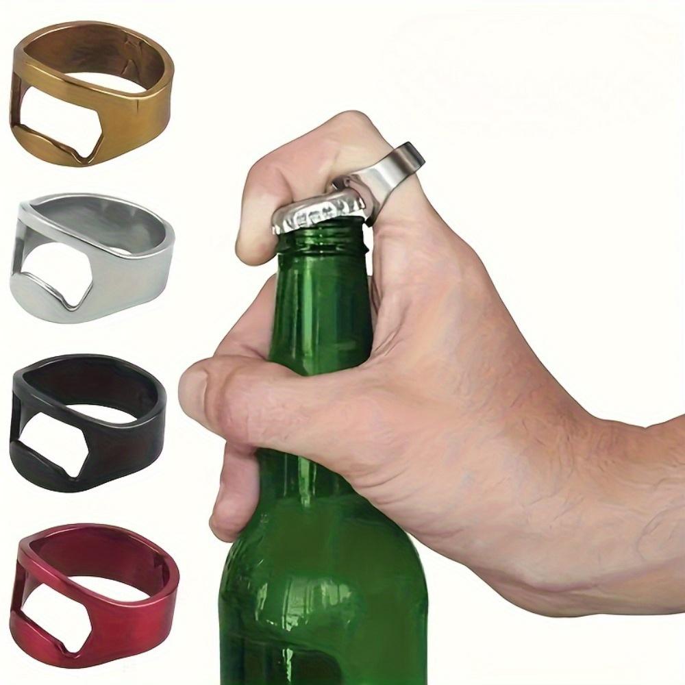 4pcs Creative Bottle Opener Stainless Steel Ring Beer Can Opener Bottle Opener Ring Gadget Cool Kitchen Accessories Bar&home Use