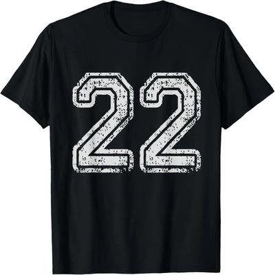 Team Jersey Uniforms Number 22 School Sports 22nd Birthday T-Shirt