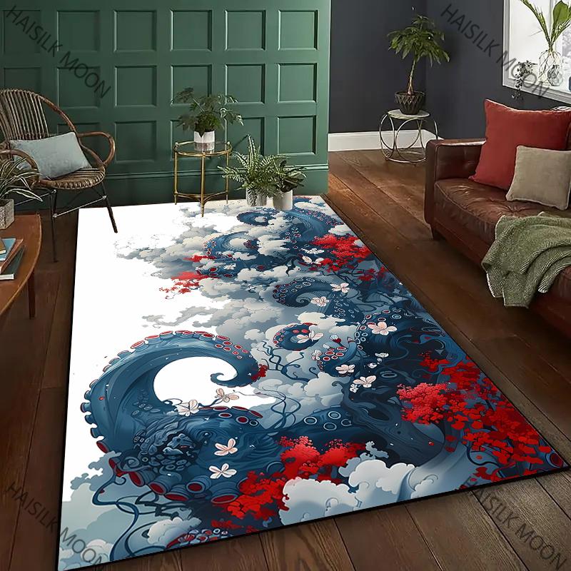 17 Styles Art Style Octopus Printed Carpet Living Room Bedroom Sofa Large Area Decorative Mat Kids Play Soft Non-slip Rugs Gift