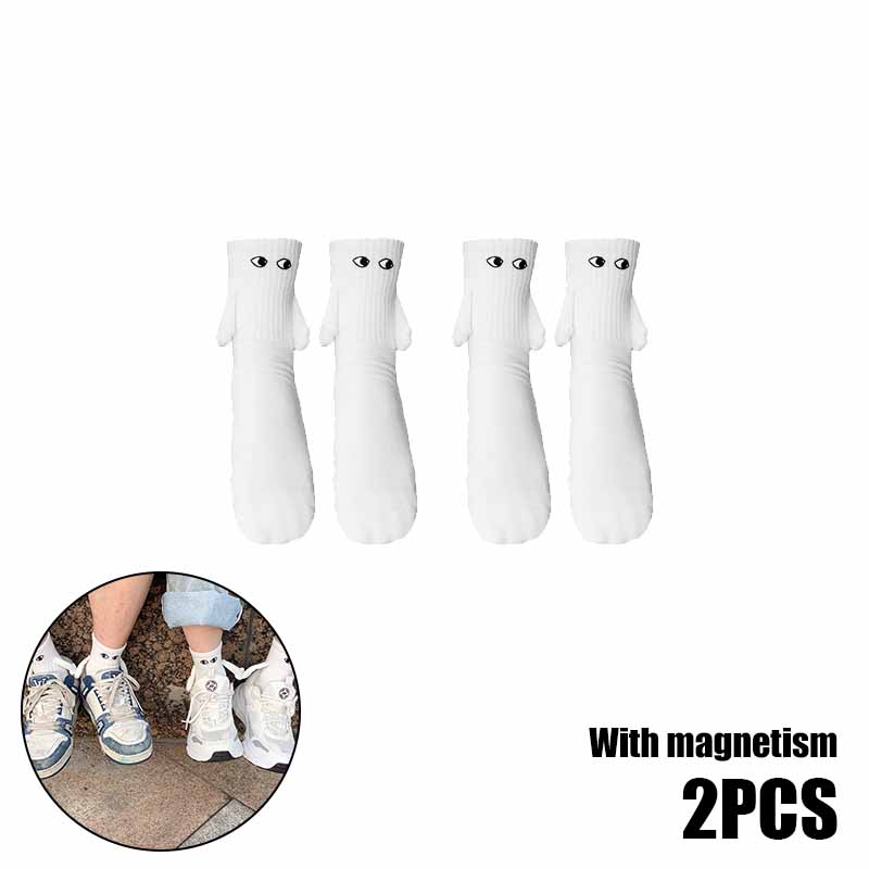 10 Paare Club Promi Ins Mode Lustig Kreativ Magnetische Anziehung Hände Schwarz Weiß Cartoon Augen Paare Socken Socken
