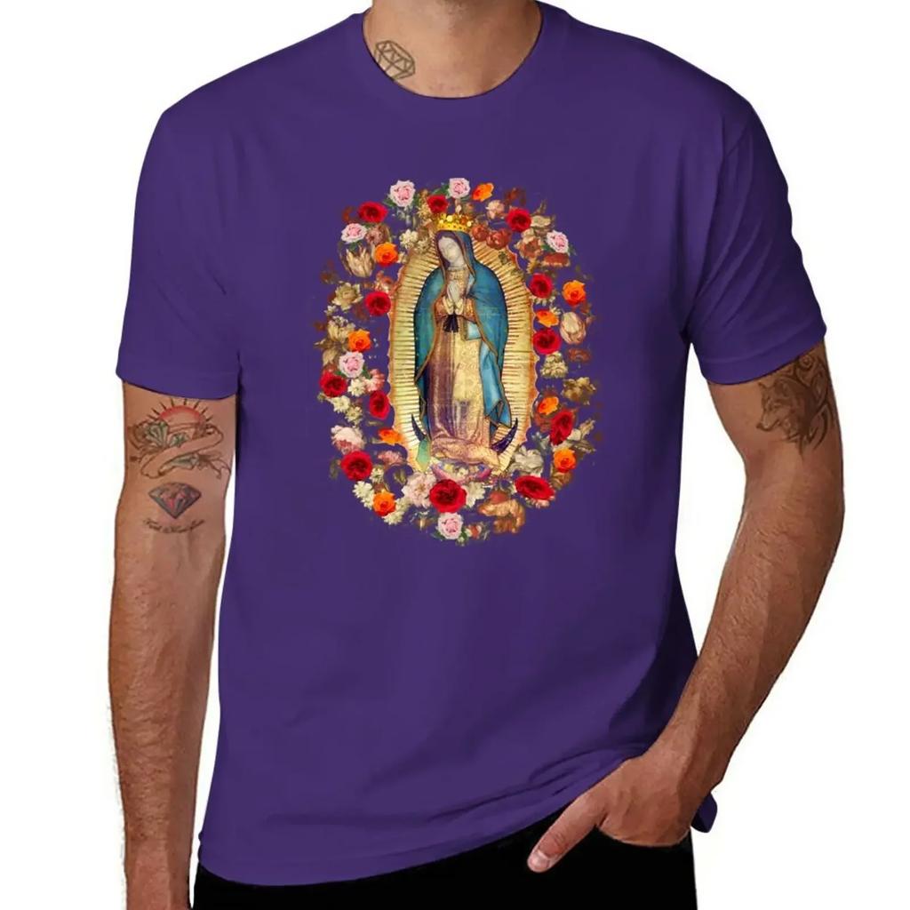 Our Lady of Guadalupe Mexican Virgin Mary Mexico Catholic Saint T-Shirt plain anime clothes plain white t shirts men