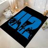 U2 Band Logo with Members In Blue Art Style Non-slip Rug Suitable for Living Room and Bedroom Sofas Sofas