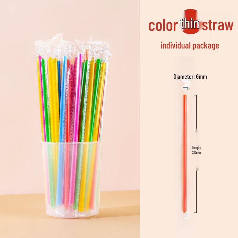 Handun Individually Wrapped Colored Disposable Milk Tea Straws