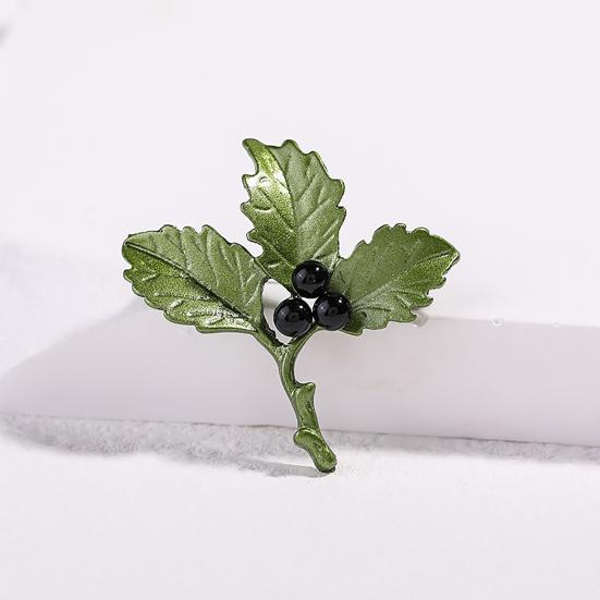 Brooch Versatile Botanical Leaf Design Brooch with Glossy Fade-Resistant Finish Sweaters Scarves Handbags Hats Safety Pin