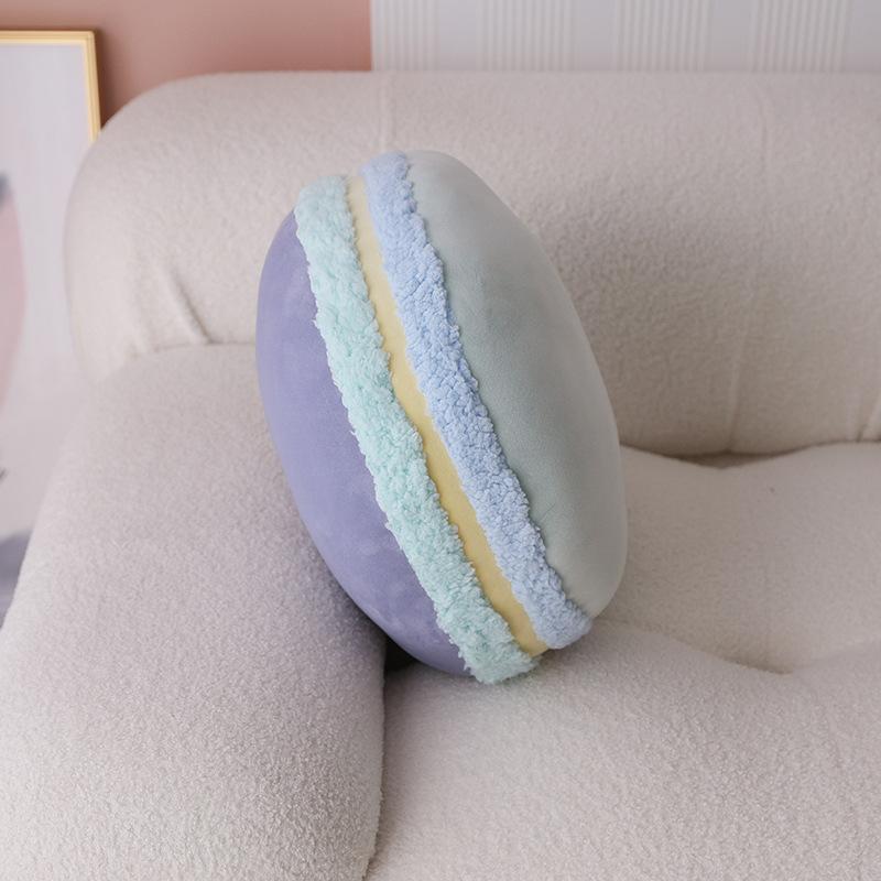 

French Macaron throw pillow simulation round color sandwich biscuits girl wind decoration bedside home sofa pillow 32*32cm【0.35kg】