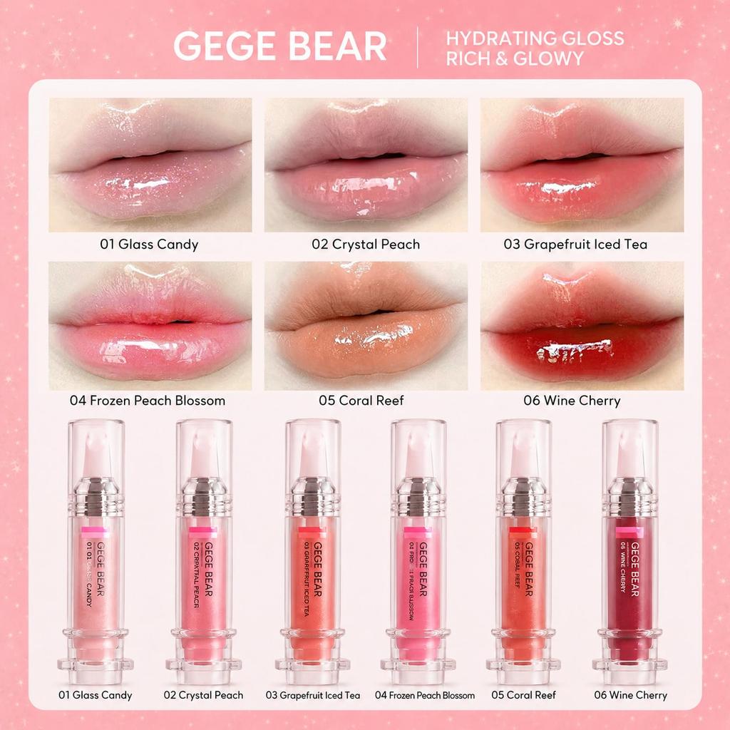 Mirror Glossy Hydrating Lip Balm, Long-Lasting Lip Plumping Moisturizer, Tinted High-Shine Lip Care