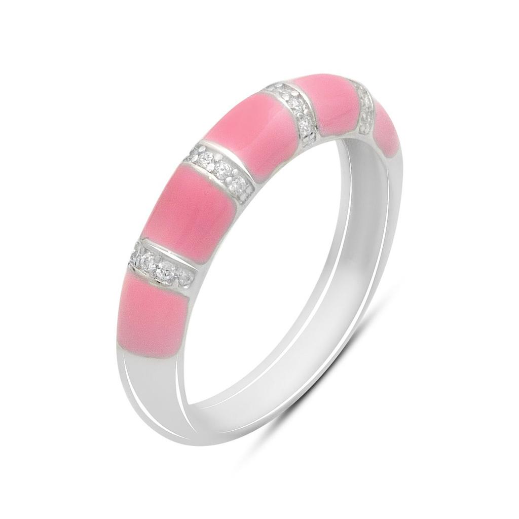 Silver Ring with Cubic Zirconia, Enamel, Product Weight 2.8 G (60002188)