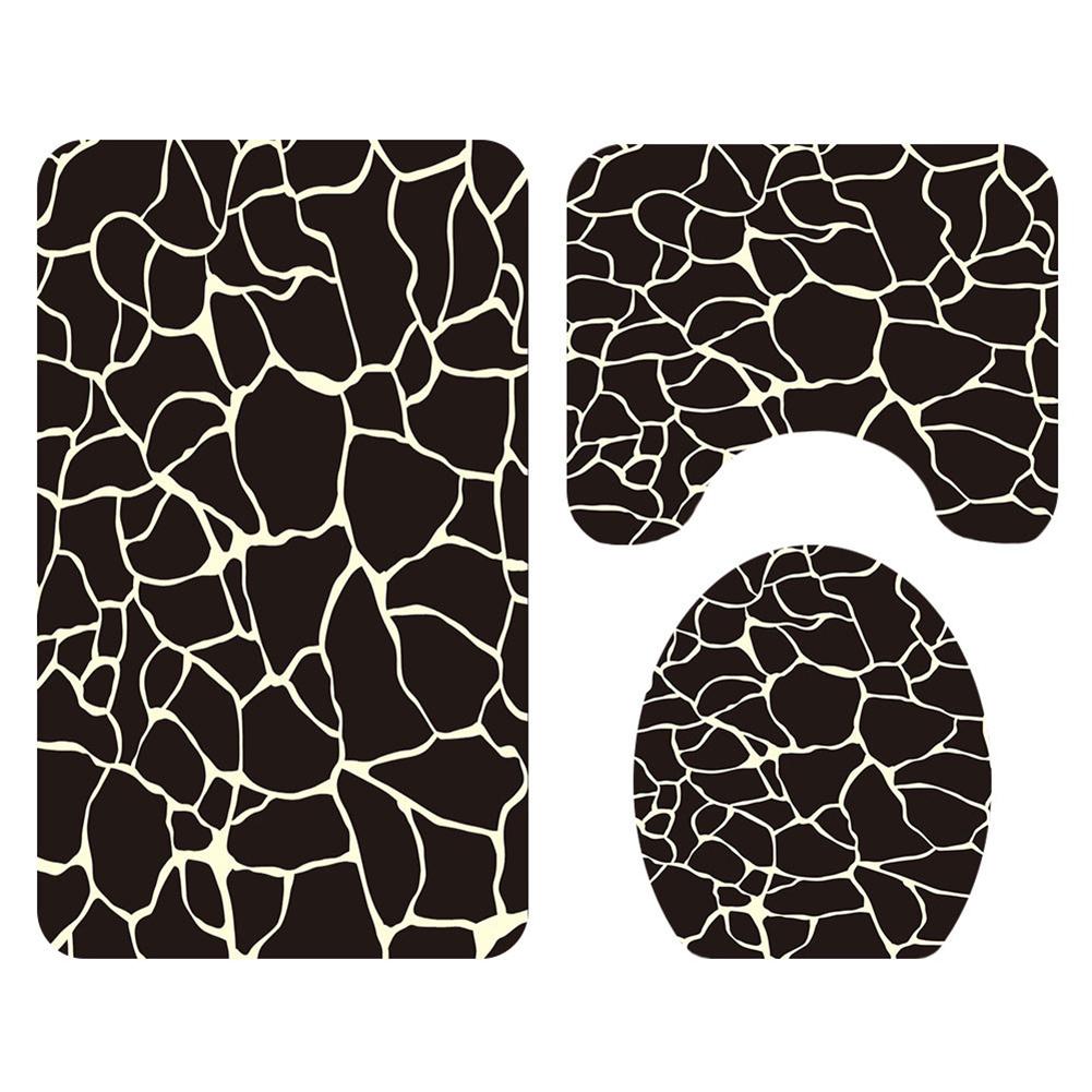 Marble Printed Shower Curtain Rug Lid Toilet Cover Mat Bath Mat Set Bathroom Curtains with 12 Hooks