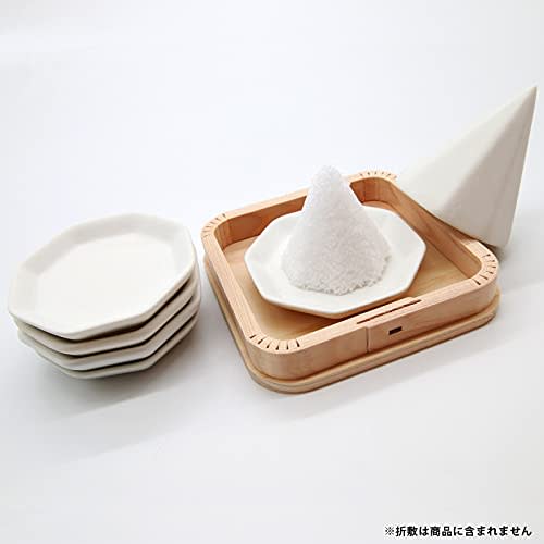 Kamidana No Sato Morishio Set, Octagonal, Small, Includes 5 Unglazed Octagonal Plates, Easy To Make Morishio, Solidifying Container, Good Luck, Protec
