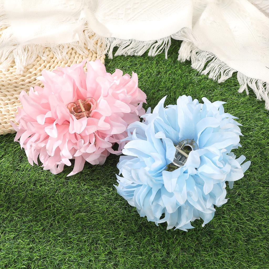 AWAYTR Artificial Purple Orchid Hair Claws Fashion Floral Hair Clip Crab For Girl Gift Hair Accessories Valentine Headwear