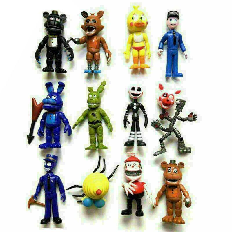 12pcs Set Of Five Nights At Freddys Chica Freddy Doll Pvc Action Figures For Kids