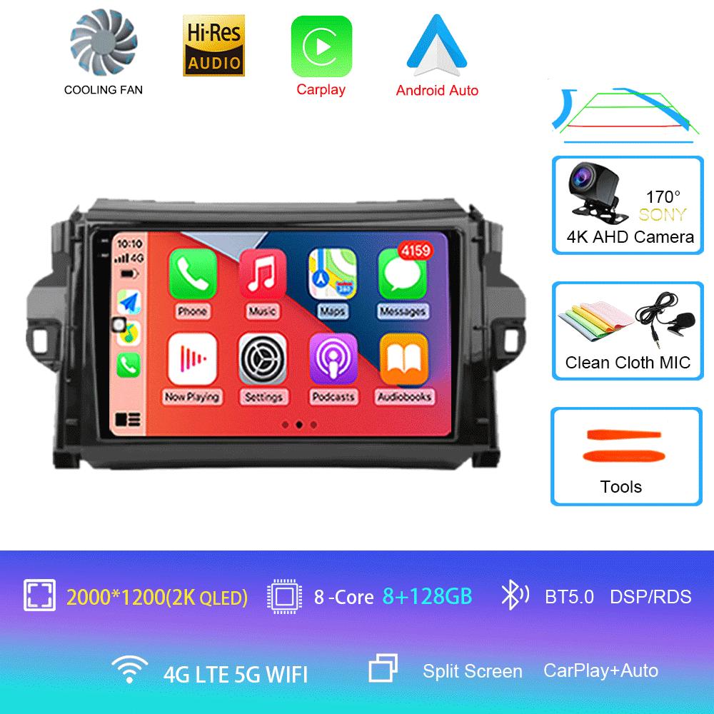 Android 14 For Toyota Fortuner 2 2015 2016 2017 2018 2019 2020 Car Radio Stereo Multimedia Navigation GPS Carplay 2 din Headunit