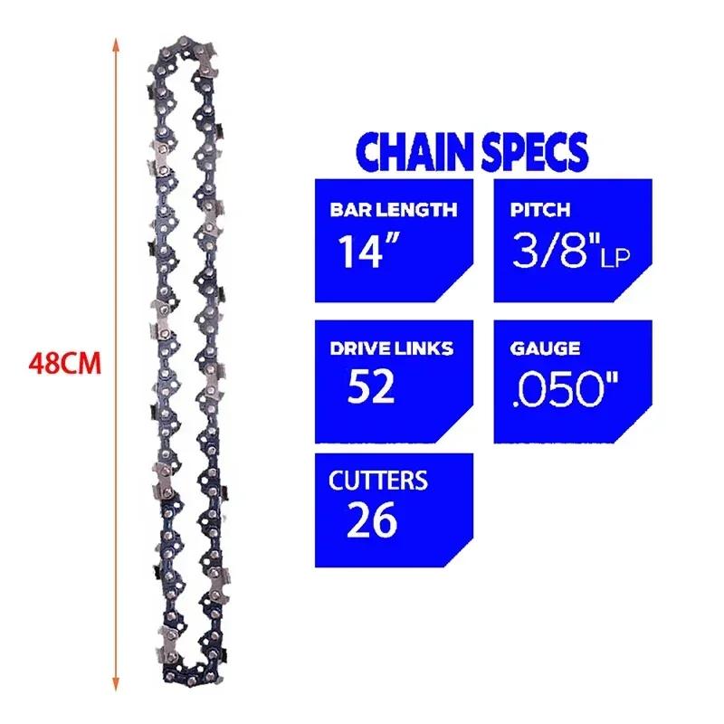 10/12/14/16 Inch Metal Chainsaw Chain 3/8"LP 40/45/50/52/55/56/59 Drive Links 0.050"Gauge For Electric Chain Saw Accessories