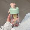 Plastic Water Bottle Large Portable Travel Bottle Sports Fitness Cup Drinking Straw Transparent Water Bottle