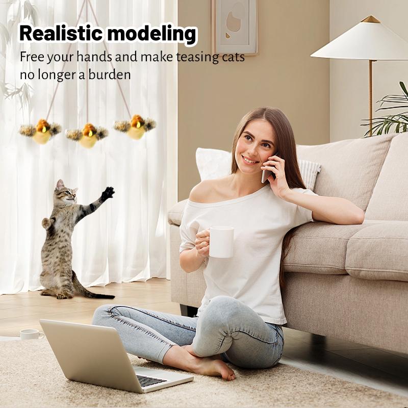 1 Stück Sound Vogel Spielzeug Katze Feder Spielzeug Katze Feder Spielzeug Interaktives Katzenspielzeug mit Geräuschen Geräuschspielzeug Grille Vogel