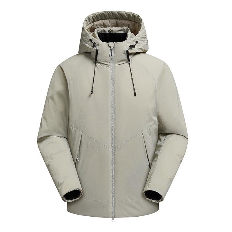 Men s Large Size Hooded Cotton-padded Jacket Solid Color Cotton Jacket Winter Warm Casual YKK Technology Cotton Down Cotton Jacket M