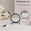 Desktop Makeup Mirror Household Bedroom Vanity Mirrors Dormitory Single-sided Mirror 360° Rotatable Iron Frame Cosmetic Mirrors