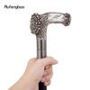 Silver Resin Eagle Tree Root Head Walking Cane Fashion Decorative Steel Stick Gentleman Elegant Cosplay Cane Knob Crosier 94cm