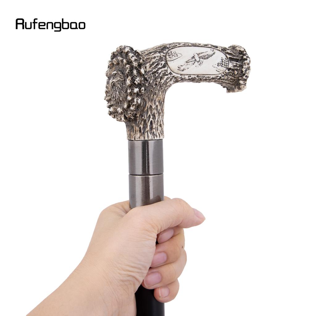 Silver Resin Eagle Tree Root Head Walking Cane Fashion Decorative Steel Stick Gentleman Elegant Cosplay Cane Knob Crosier 94cm