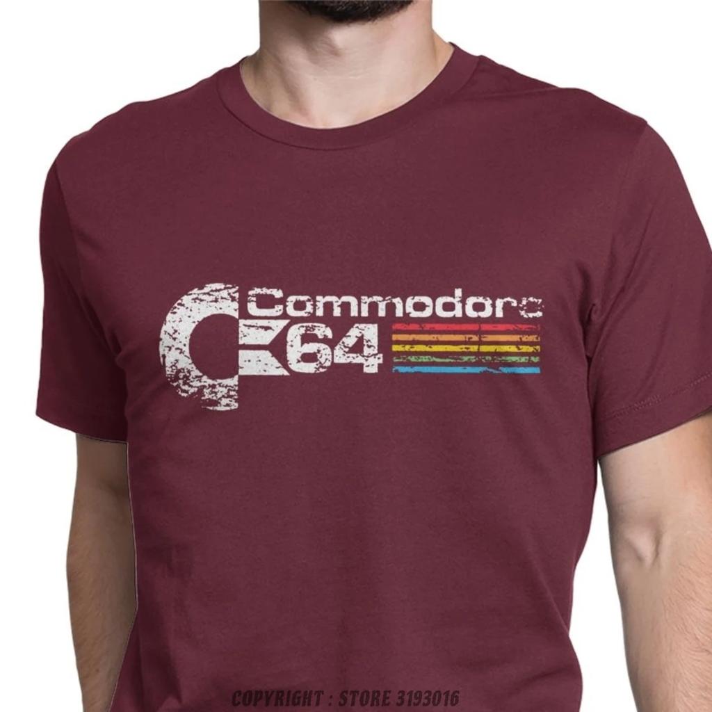 Retro Commodore 64 Koszulki T-shirt Nowe Czysta Bawełna Koszulki C64 Amiga Komputerowy Geek Nerd Koszulki 3D Dekolt O Koszulki