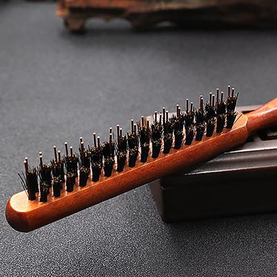 Professioneller Salon, der Haarbürsten mit Wildschweinborsten zurücktut, schlanker Kamm aus Holz, Haarbürstenverlängerung, Friseur-Styling-Tools DIY
