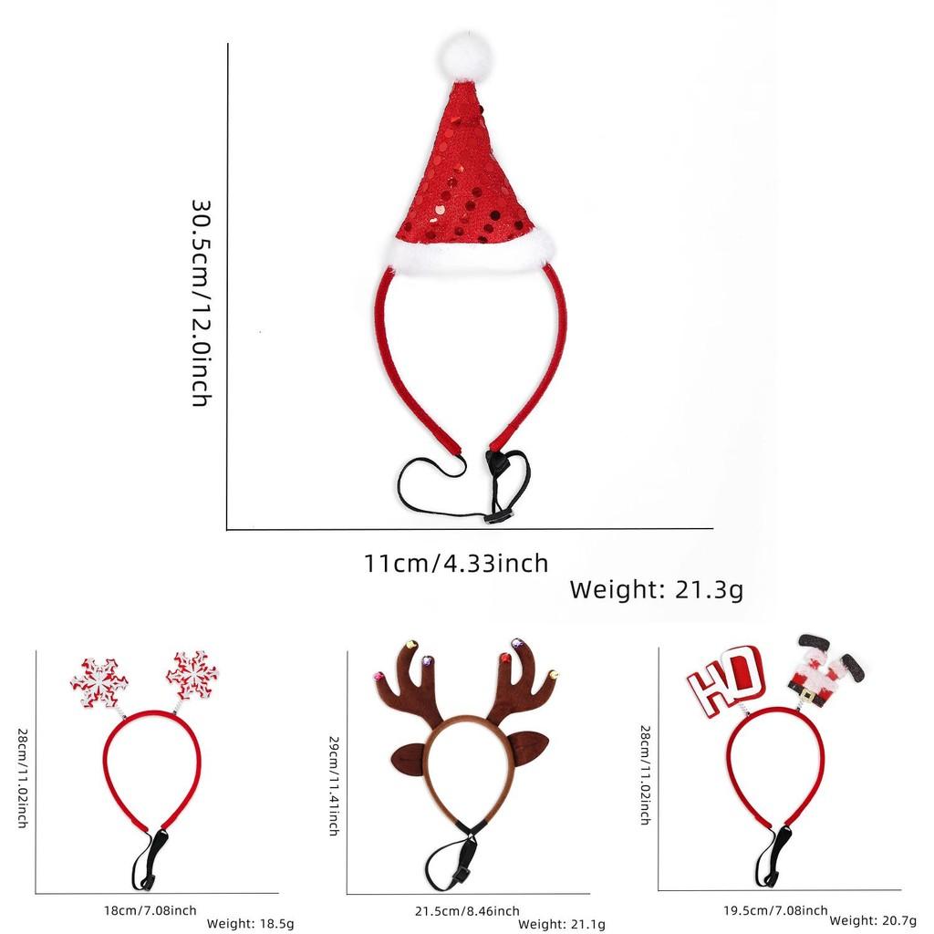 Чарівна різдвяна колекція пов'язок на голову для домашніх тварин з яскравими святковими кольорами для собак
